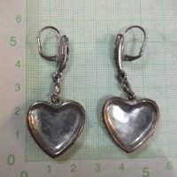 Обеци "Сърце" комплект с камъни имитационна бижутерия, снимка 5 - Обеци - 30354325