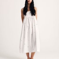 Нова елегантна дълга памучна рокля 100% памук теменушки , снимка 10 - Рокли - 42220345