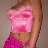 Розов топ с пера корсет BARBIE Барби, снимка 2 - Корсети, бюстиета, топове - 35240990