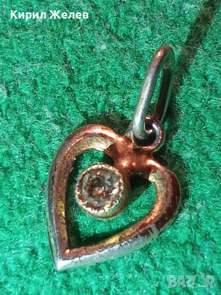 СРЕБЪРНО СКЪПОЦЕННО СЪРЦЕВИДНО МЕДАЛЬОНЧЕ СРЕБРО 925 с ЮВЕЛИРНО ФАСЕТИРАН КРИСТАЛ 27536, снимка 1