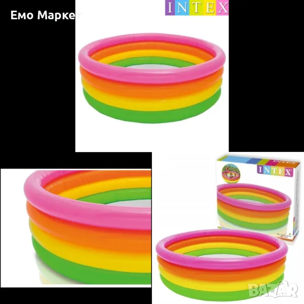 Превърнете лятото в цветен празник с нашия детски многоцветен надуваем басейн, снимка 1