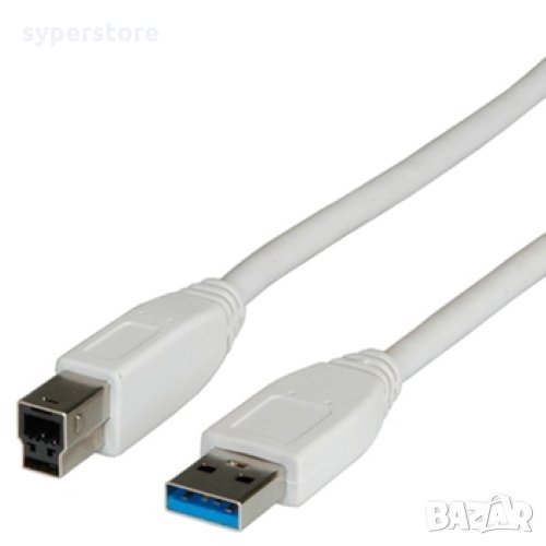 Кабел USB-A към USB-B 3.0 Digital One SP01186 Бял 1.8m, USB Type A to USB B M/M, снимка 1