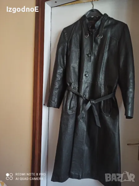 Дамско дълго палто, манто от естествена кожа , снимка 1