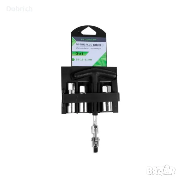 Ключ за свещи с гумирана дръжка с вложки, 14 мм, 16 мм, 21 мм , снимка 1