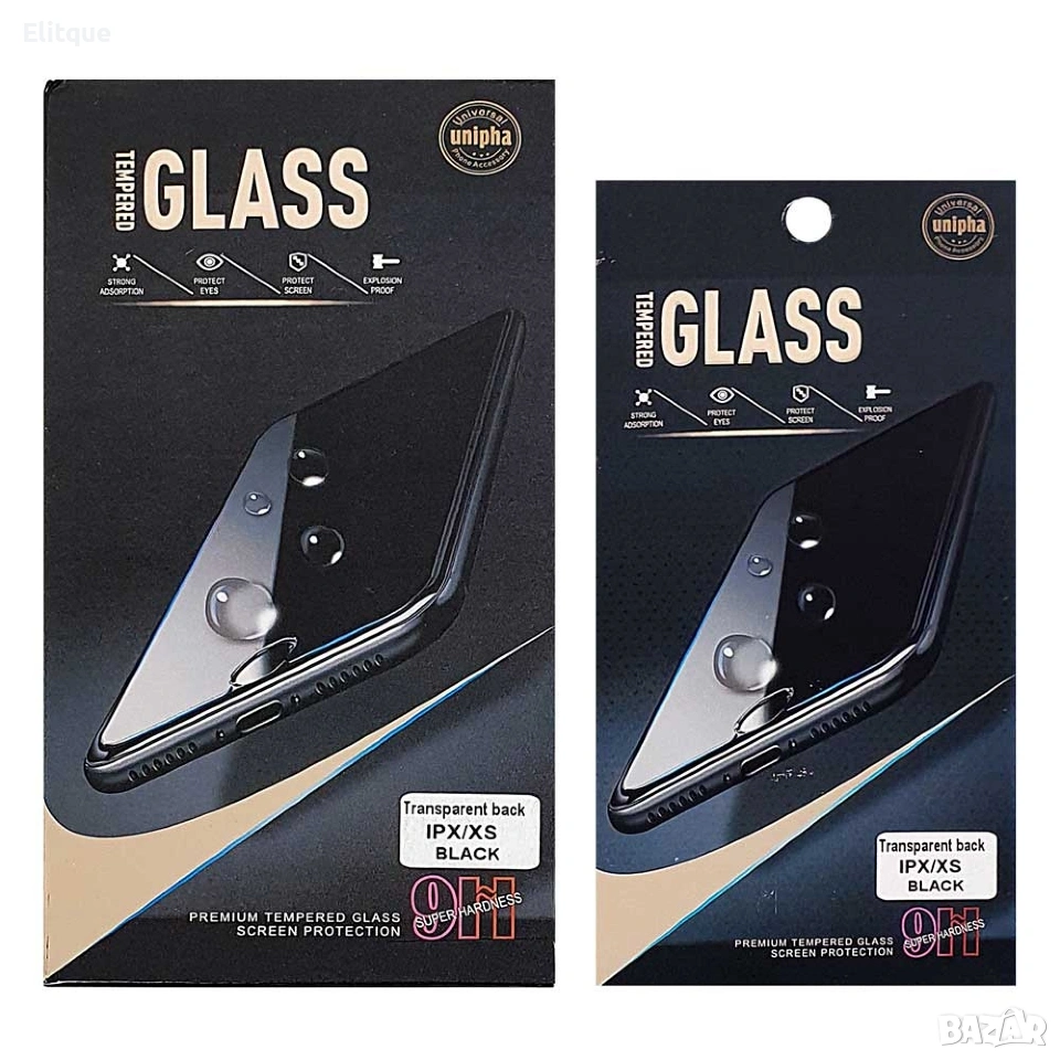 10 бр. 5D стъклен протектор Iphone XS-BLACK-CHEREN, снимка 1