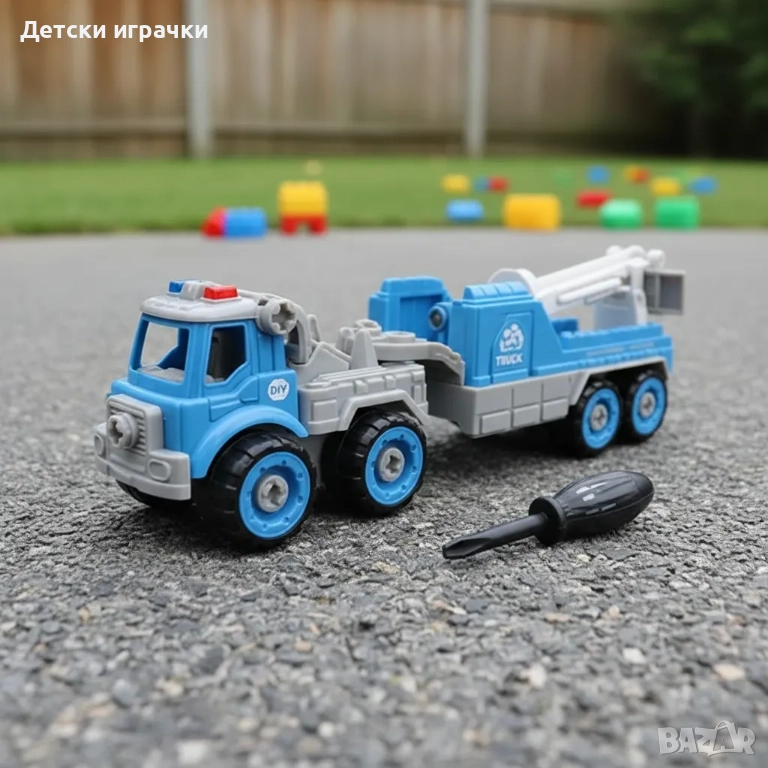 Камион с кран комплект за сглобяване с отвертка , снимка 1