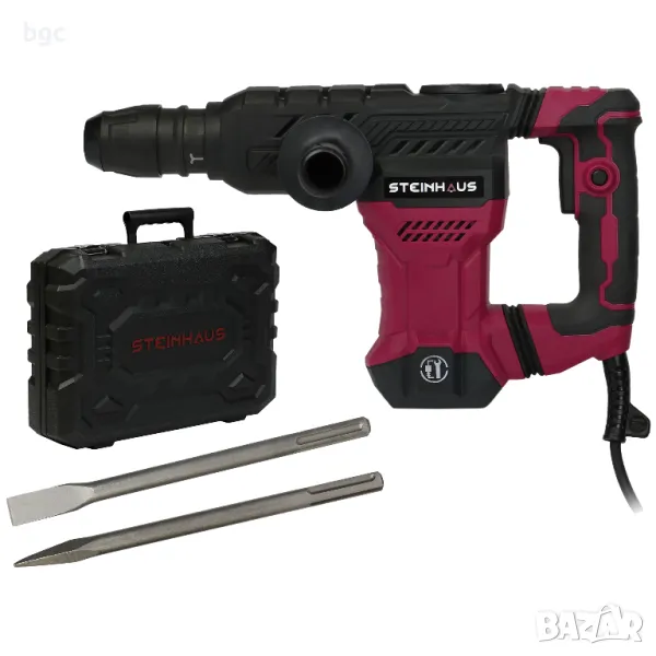 НОВ  Къртач Steinhaus PRO-DH18J 1300W, 4100 BPM, 18J, Патронник SDS-MAX, kitbox, Длето и шило, снимка 1