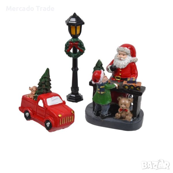Коледни фигурки Mercado Trade, За украса, 3бр, Дядо Коледа, снимка 1