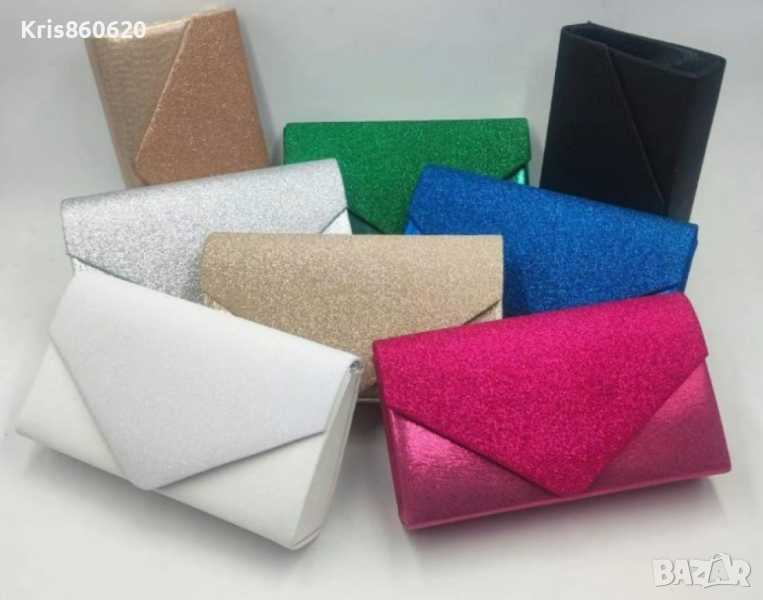 Елегантната вечерна чанта в брокатени нюанси с размери 22х13х5 см, снимка 1