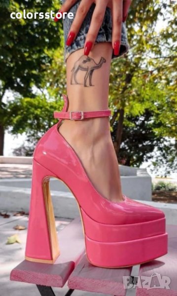 Обувки на ток - корал лак - VT2, снимка 1