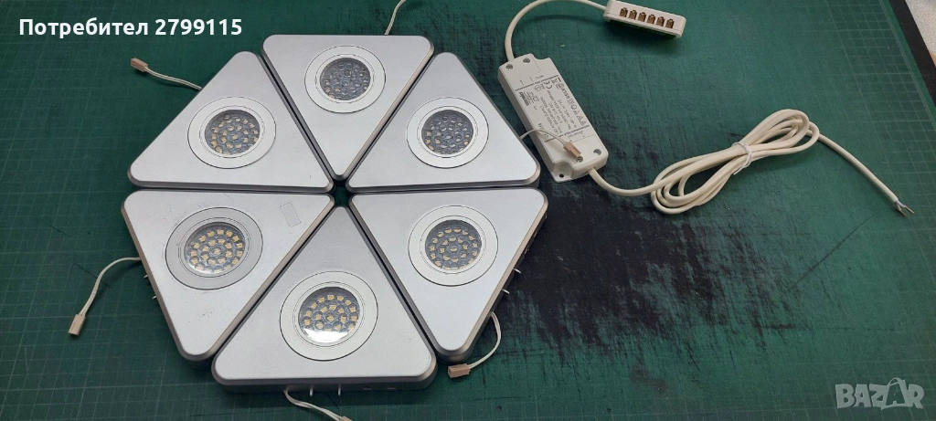 LED триъгълни лампи SENSO – 6 бр. + оригинално захранване, снимка 1