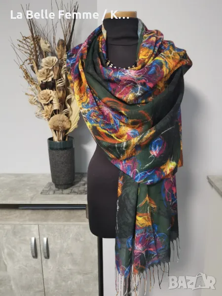 Красиви дамски шалове изработени от памук и лен и коприна, снимка 1