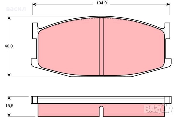 НАКЛАДКИ ДИСКОВИ  WVA 20695/ FDB261 MAZDA 626-1,6/2,0 -86, снимка 1