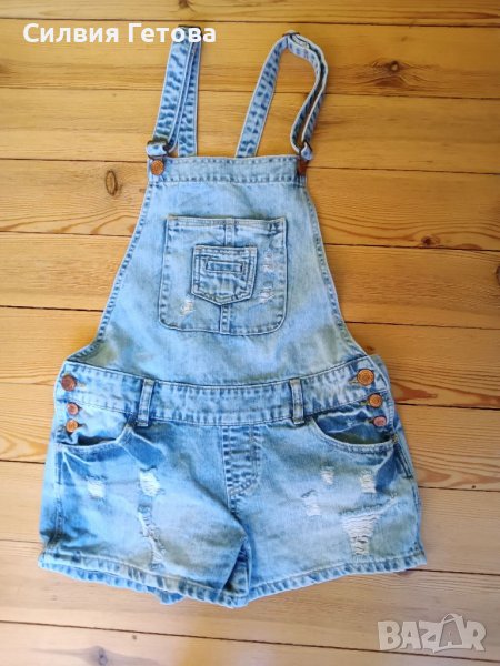 Дънков гащеризон FB Sister с накъсани мотиви р-р M, снимка 1