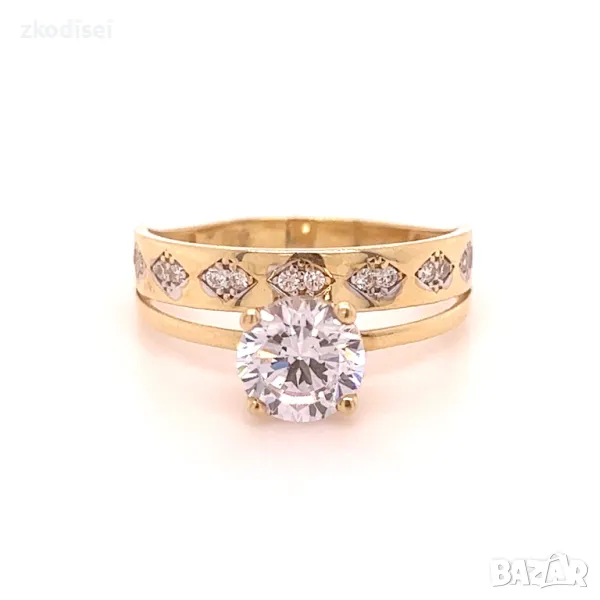 Златен дамски пръстен 3,48гр. 14кр.проба:585 размер:64 модел:4098-4, снимка 1