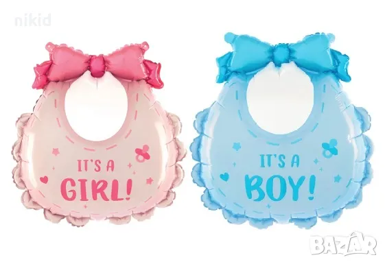 It's A Boy Girl baby shower gender party бебешки лигавник бебешко фолио фолиев балон хелий, снимка 1