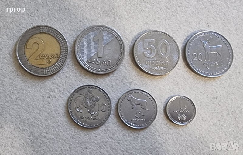 Монета. Грузия. 1, 5, 10, 20 ,50 тетри. и 1 и 2 лари . 7 бройки., снимка 1