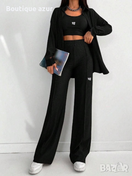 дамски висококачествен комплект бюстие, риза и панталон Wang , снимка 1