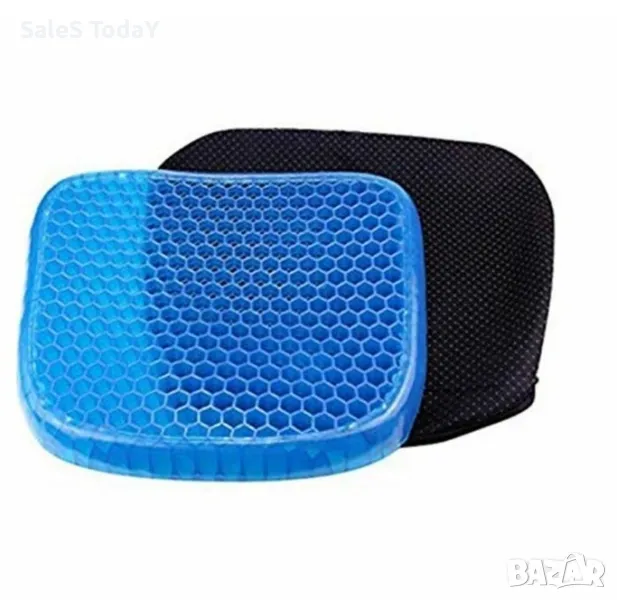 Подложка за сядане, силиконов масажор, синя възглавница с калъфче, снимка 1