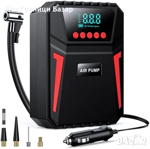 Нов Цифров компресор за гуми – 150 PSI, авто изключване, LED светлина, снимка 1