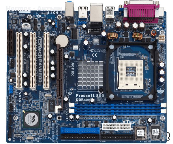 ДЪНО P4 s.478/754 Asrock P4vm800 + CPU /oхлаждане, снимка 1