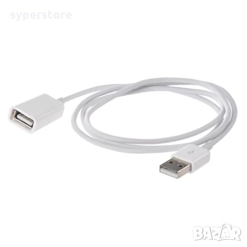 Кабел USB-A към USB-A 2.0 Digital One SP01175 Бял 1.8м, USB Type A to USB A M/F, снимка 1