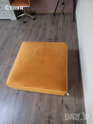 Голяма оранжева табуретка от плат, снимка 6 - Дивани и мека мебел - 52010761