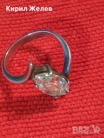 КРАСИВ СКЪПОЦЕНЕН СРЕБЪРЕН ПРЪСТЕН СРЕБРО 925 с ГОЛЯМ ИСКРЯЩ ФАСЕТИРАН ПЛАНИНСКИ КРИСТАЛ 47536, снимка 9 - Пръстени - 50024399