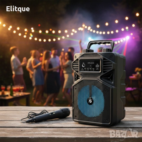 Караоке тонколона с Bluetooth KTS-1513 4“ и микрофон, снимка 5 - Микрофони - 53358758