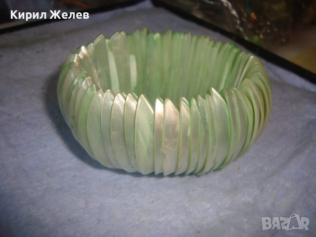 РАЗКОШНА СЕДЕФЕНА ЛЯТНА ПЛАЖНА ХЕНД - МЕЙД АРТ ГРИВНА 57931, снимка 2 - Гривни - 37053731