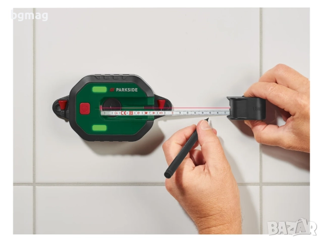 PARKSIDE PLLM 10 A1 лазерен нивелир с ролетка за прецизно подравняване, снимка 8 - Измервателни инструменти - 52151884