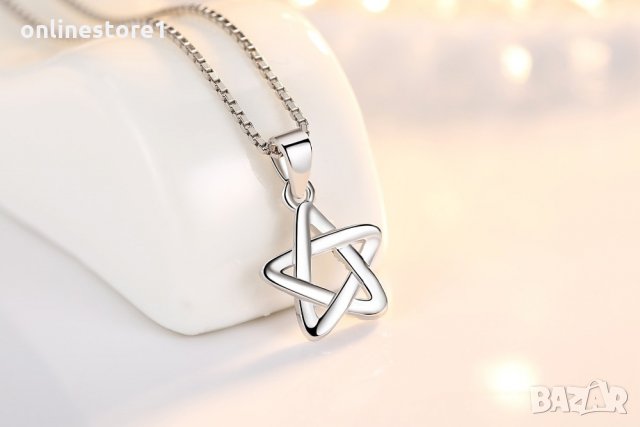 Сребърно колие - Звезда K114, снимка 5 - Колиета, медальони, синджири - 31829388