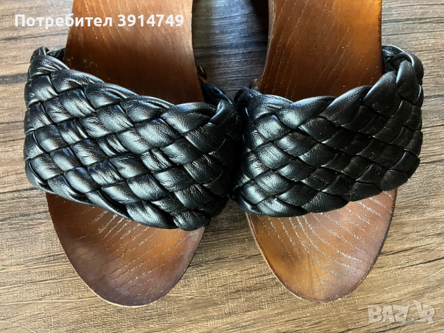 Кожени сандали, висококачествена изработка, с платформа и висок ток в чудесно състояние, 38, снимка 4 - Дамски обувки на ток - 51730121