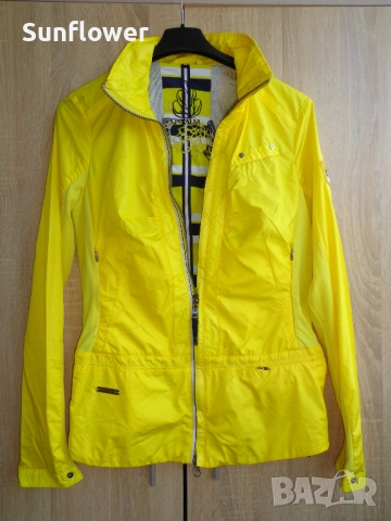 Дамско Sportalm ярко жълто леко вело яке с цип, размер 38 - M, снимка 3 - Якета - 51870838