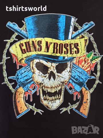 Нов мъжки суичър с дигитален печат на музикалната група Guns N'Roses, череп, снимка 6 - Суичъри - 31912084