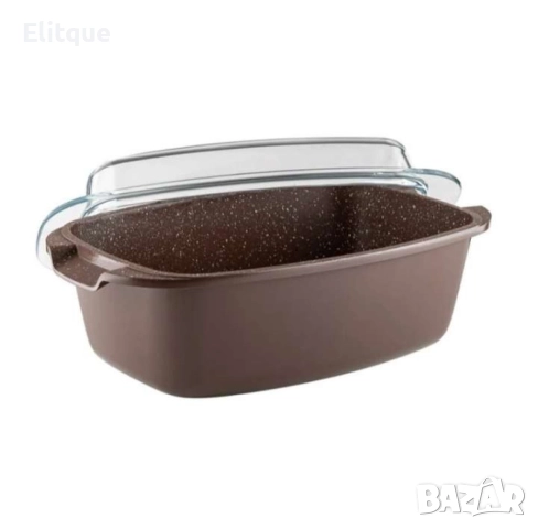 Съд за печене с капак 32x8cm, 4.8L, шоколад,  лят алуминий, снимка 7 - Други - 52852630