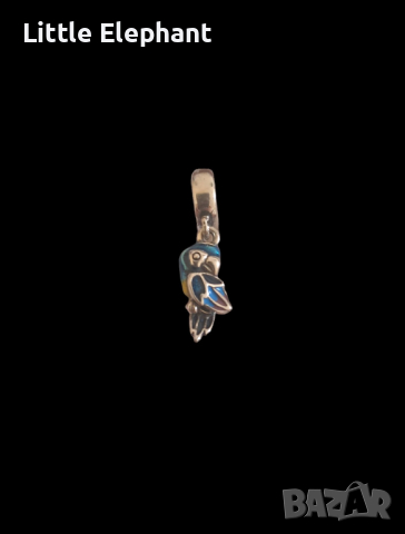 Сребърен висящ елемент"Jungle paradise",папагал/нов