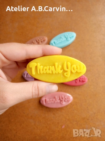 Декоративни подаръчни сапунчета с надпис „thank you“10 бр., снимка 4 - Декорация за дома - 54000523