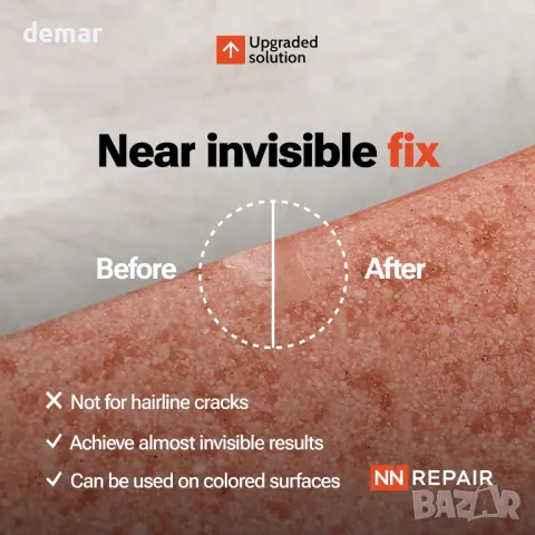 Комплект за ремонт на гранит, керамика, плочки, порцелан - червен, черен и прозрачен цвят, снимка 4 - Други стоки за дома - 49903148