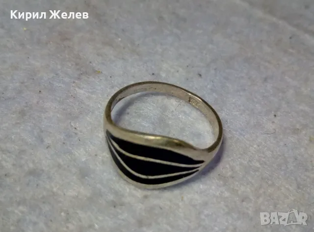 ЕЛЕГАНТЕН ЕМАЙЛИРАН СРЕБЪРЕН ВИНТИДЖ АРТ ПРЪСТЕН СРЕБРО 925 ПРОБА РЪЧНА РАБОТА 48262, снимка 11 - Пръстени - 49757798