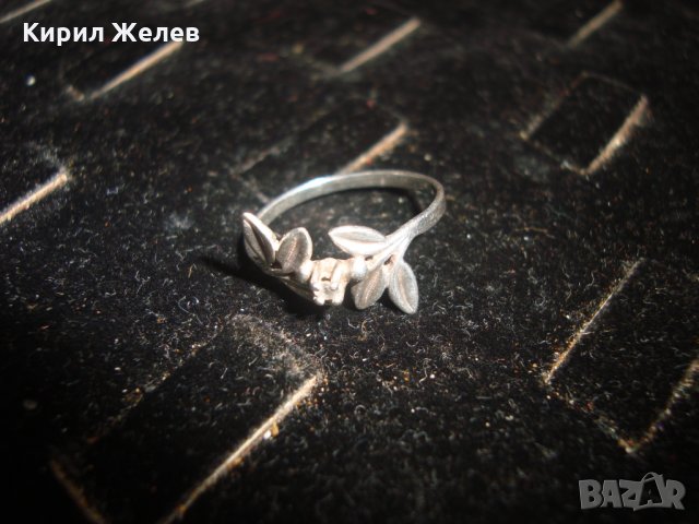 ФЛОРАЛЕН НЕЖЕН БЕЛ ЕПОК СТИЛ СРЕБЪРЕН АРТ ПРЪСТЕН с ИНКРУСТИРАН СКЪПОЦЕНЕН ЦИРКОН 17637, снимка 8 - Антикварни и старинни предмети - 31557471