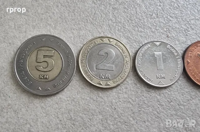 Лот. Босна . Босна и Херцеговина. 5, 10,20 , 50 пфенига, 1 ,2 и 5 конвертируеми марки., снимка 2 - Нумизматика и бонистика - 47318241
