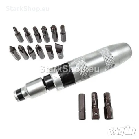 Ударна Отвертка с Накрайници FORCEKRAFT 17части от Хром-ванадиева Стомана, снимка 6 - Отвертки - 50318195