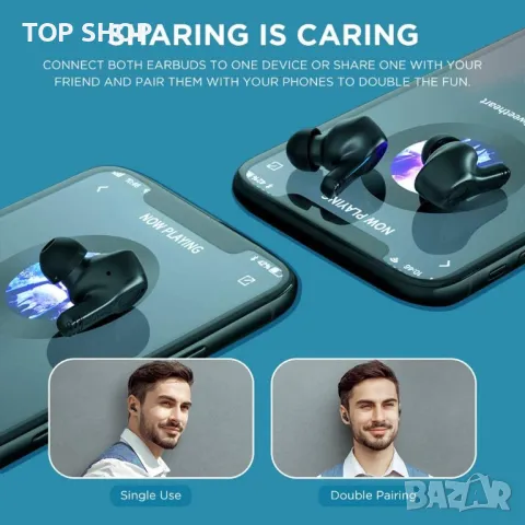 Нови безжични слушалки Bluetooth 5.0 водоустойчиви спортни с кутия за зареждане, снимка 3 - Bluetooth слушалки - 49451075