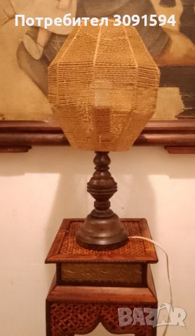 стара лампа дърво и канап, снимка 5 - Антикварни и старинни предмети - 42318858