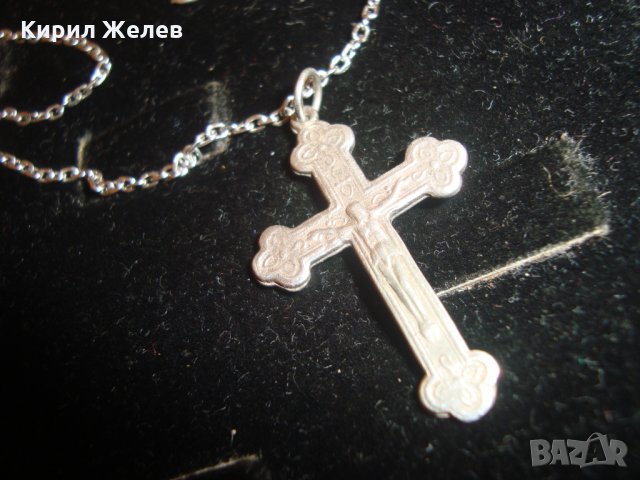 ФИНО СРЕБЪРНО РАЗПЯТИЕ КРЪСТ СРЕБРО 900 и СРЕБЪРНА СЪЩО ВИСОКА ПРОБА ВЕРИЖКА 6710, снимка 6 - Колиета, медальони, синджири - 30294579
