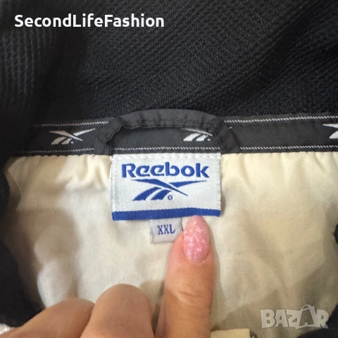 Reebok мъжко Винтидж яке World Police and Fire Games размер XXL, бяло и синьо с цип., снимка 2 - Якета - 52496455