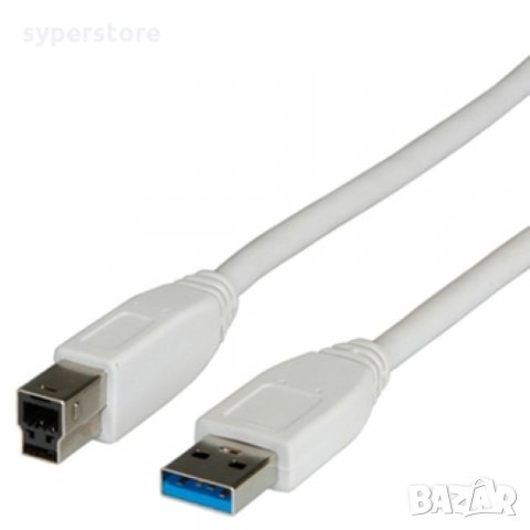Кабел USB-A към USB-B 3.0 Digital One SP01186 Бял 1.8m, USB Type A to USB B M/M