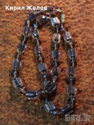 СТАР РЕТРО ГЕРДАН МЪНИСТЕНА ОГЪРЛИЦА с ФАСЕТИРАНИ ЦВЕТНИ КРИСТАЛИ и БРОНЗОВА ЗАКОПЧАЛКА 39688, снимка 11 - Антикварни и старинни предмети - 47284288