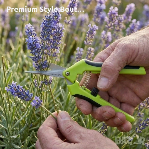 Градинска ножица с пружинен механизъм и ергономични дръжки - лека и удобна